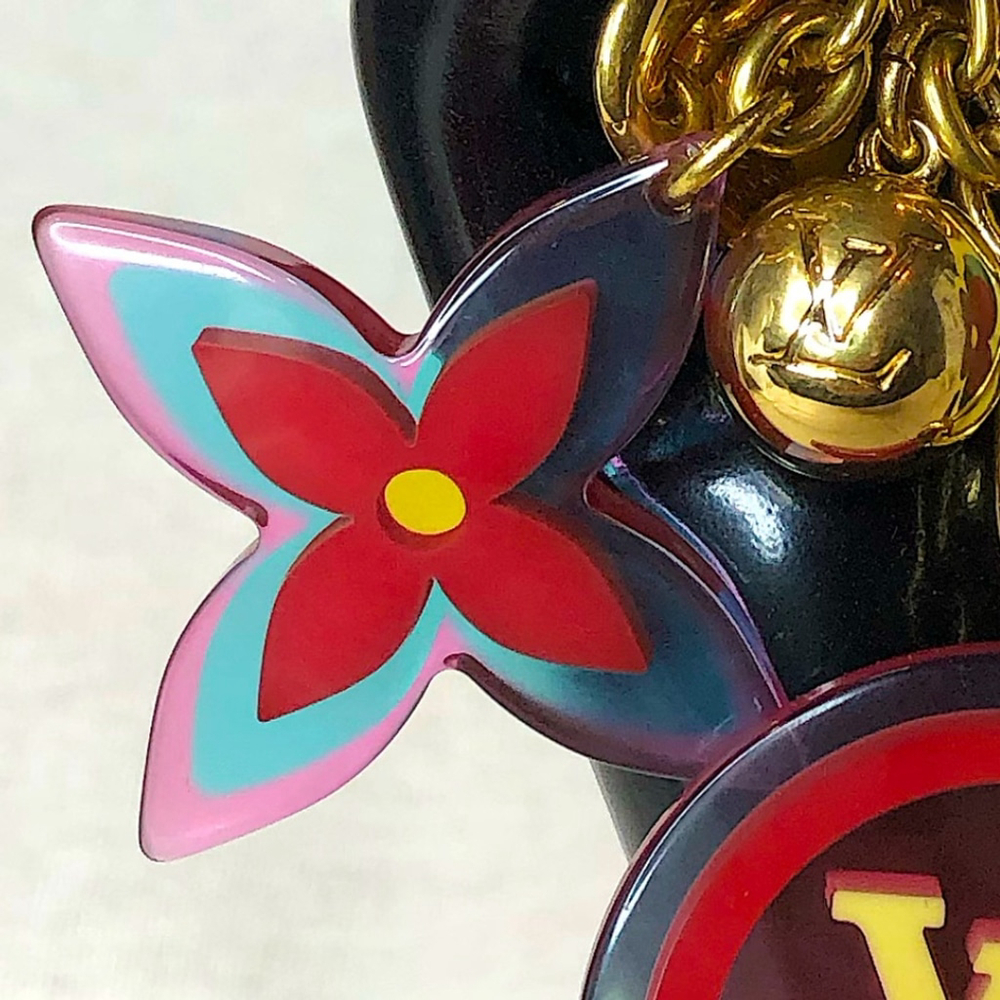 LOUIS VUITTON Bijoux Red Yellow Blue and Gold Plated Ball Flower Heart Charms - Picture 7 of 17